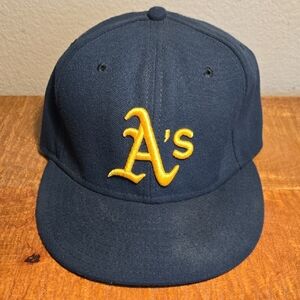 Dark Green A's Baseball Cap with‎ Yellow A's Logo